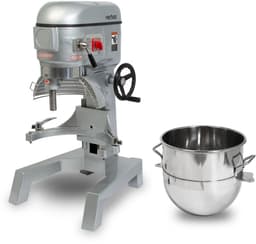 VERTES Professionele deegkneder, deegmachine met planetaire mengarm, inhoud 40 l, roestvrijstalen mengkom, mengblad, deeghaken en garde, 3 snelheden: 80, 160 en 310 tpm — thumbnail 5