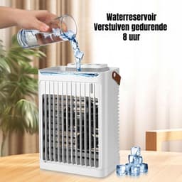 Draagbare Luchtkoeler - Mobiele Aircooler met 5 Snelheden - 680ml Watertank - 2 Mistmodi & 7 Kleuren LED - Compacte Koelventilator zonder Slang - Wit — thumbnail 4