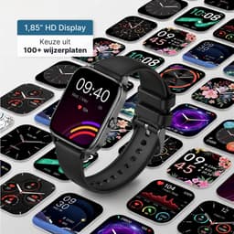 KIMO DIRECT Aurel Smartwatch - Stappenteller - Hartslagmeter - Bloeddrukmeter - Smartwatch Dames & Heren - Android & iOS - Zwart — thumbnail 4