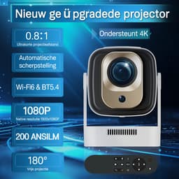 Mini Beamer - Android 11 - WiFi 6 & Bluetooth 5.4 - Full HD 1080P Ondersteuning - 180° Draaibaar - HY260 Pro — thumbnail 4