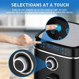 Heteluchtfriteuse - Airfryer Digitaal - Gezond Koken - Intuïtief Touchscreen - 35 Liter - Zwart — thumbnail 4