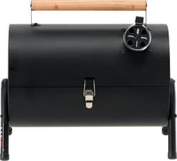 Compacte Houtskoolbarbecue met Deksel - Tafelbarbecue & Reisbarbecue - Dubbel Chroom-Plated Grillrooster (34 x 21 cm) - Met Ventilatieschuif & Houten Handgreep - Zwart — thumbnail 2