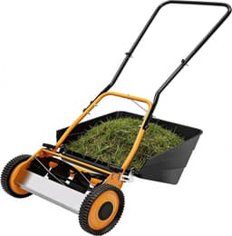 Handgrasmaaier 16 inch - Duwmaaier Gazon - Gazon Onderhoud - Eco vriendelijk maaien - Verstelbare hoogte - Oranje Zwart — thumbnail 1