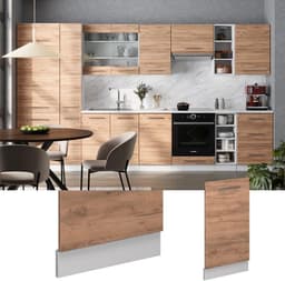 Vaatwasserpaneel 45 cm Inbouw Afwasmachine Front Antraciet Eiken Look — thumbnail 4