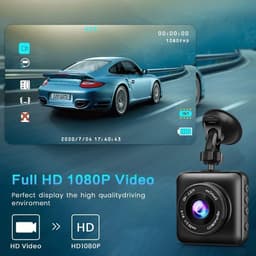 Dash Cam Voorkant - Auto Rijcamera - Rijomstandigheden Registreren - 170 Graden Groothoek - 2 Inch Scherm - Zwart — thumbnail 5