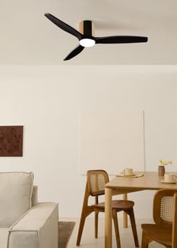 CREATE - Stille plafondventilator 100% hout 40W (Ø132cm) - Met licht LED - Afstandsbediening - 6 snelheden - Programmeerbaar - WIND CALM CUSTOM WOVEN — thumbnail 1