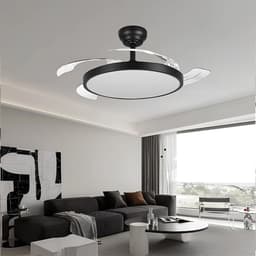 Plafondventilator met Lamp - Brinton Zenin - Aanpasbare Lichtkleur 3000K-4000K-6500K - Afstandsbediening - Dimbaar - Zwart — thumbnail 5
