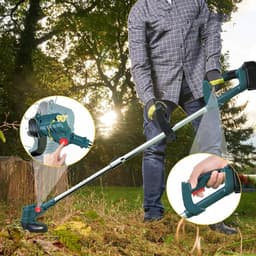 Accu Grasmaaier - 21V Elektrische Grasmaaier - Draadloze Grasmaaier met 2x6000mAh - 3 Messen & Verstelbare Hoogte - 900W Motor - Voor Tuin & Gazon — thumbnail 2