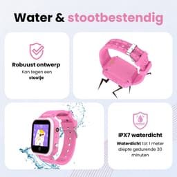 WB Goods Kinder Smartwatch - GPS Horloge Kind - Smartwatch Kinderen - Kinder GPS Tracker - 4G & SMS - Roze - Met Nederlandse Taal — thumbnail 4