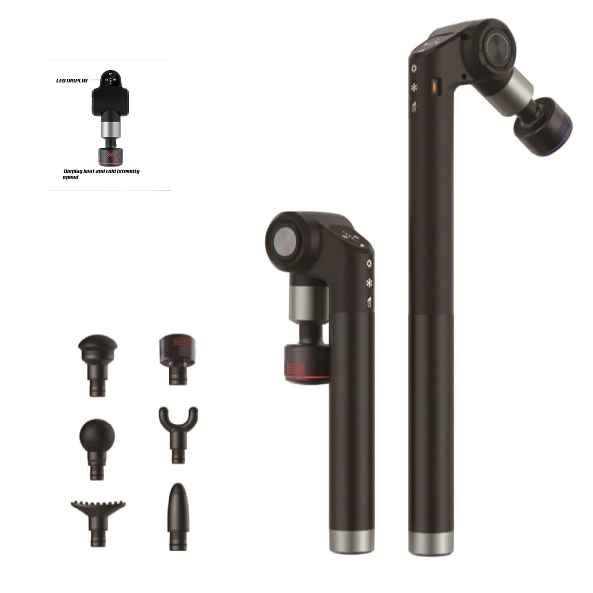 Massage Gun Professioneel – Deep Tissue Massagepistool met Hot & Cold Functie voor Spierherstel, Ontspanning en Massage van Rug, Nek en Schouders — afbeelding 1