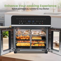 Airfryer XXL Oven 23L met Dubbele Zone, 2200W, LED Touchscreen & Accessoires – Gezond en Multifunctioneel Koken — thumbnail 4