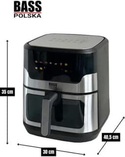 Heteluchtfriteuse - Airfryer Frituurpan - Gezond Frituren - XXL Inhoud Kijkvenster - 9 Liter - Zwart Zilver — thumbnail 5