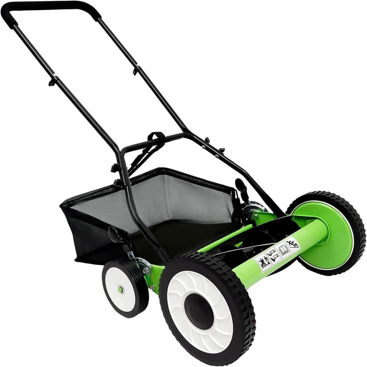 Handgrasmaaier 40 cm - Cilinder maaier - Gazon onderhoud - 9 Hoogte standen - 44 Liter mand - Groen — afbeelding 1