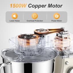 Keukenmachine - Mixer - Bakken en Koken - Krachtige Motor - 55 Liter - Wit — thumbnail 2