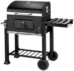 LUMÉ STORE Houtskool Barbecue XXL - BBQ - Grill Apparaat - Ingebouwde Thermometer - Aslade - Opbergrek - Zijplank - Wielen - Zwart — thumbnail 1