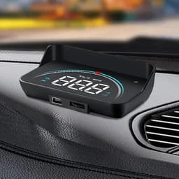 Car Heads Up Display, Vehicle Dashboard Display, Windshield HUD With Overspeed Alert, Driving Information To Improve Safety, Provides Real Time Speed Warning Signals for SUV RV Sedan Van Minivan — thumbnail 2