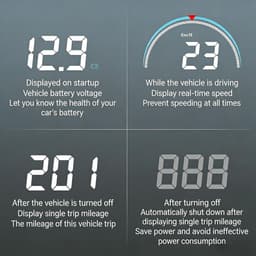 Car Heads Up Display, Vehicle Dashboard Display, Windshield HUD With Overspeed Alert, Driving Information To Improve Safety, Provides Real Time Speed Warning Signals for SUV RV Sedan Van Minivan — thumbnail 5