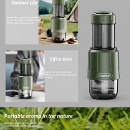 Draagbare Elektrische Espressomachine2-in-1 –Mini Reis Espressomachine - Mini Koffiemachine – Voor Camping, Auto & Reizen – Afmeting 205,0 cm – Gewicht 440,0 g – Kleur Groen — thumbnail 4
