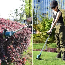 Lichte draadloze grastrimmer, elektrische grastrimmer op batterij, draadloze grastrimmer met 21 V, bosmaaier voor gebruik in de tuin/gazon/huis/buiten — thumbnail 4