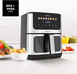 Digitale Airfryer - Hete Lucht Frituur - Gezond Koken - 8 Programma's - 65 Liter - Zwart — thumbnail 5