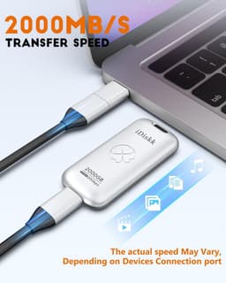 Externe SSD - Draagbare Harde Schijf - Snelle Data Overdracht - USB 3.2 Gen 2x2 - 256 GB - Zilver — thumbnail 3