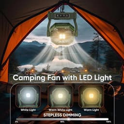 Campingventilator USB oplaadbaar - tafelventilator - met afstandsbediening - stil — thumbnail 3