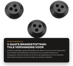 Dailygoods - 3-gaats brandstoftank-tule - vervanging voor trimmer-grasmaaier - rubber - geschikt voor brandstoftanktuit - zwart - 5 stuks/pakket — thumbnail 1