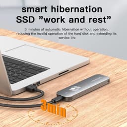 Externe SSD - Mini Opslag - Snelle Data Transfer - Schokbestendig Metaal - 2TB - Grijs — thumbnail 2