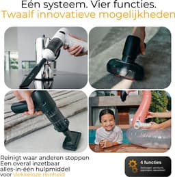 Lautux - Turbotastic Pro 2 - 4 in 1 Wit Handstofzuiger -Auto stofzuiger- 120 W - 18.000 Pa - tot 60 minuten gebruiksduur - HEPA-filter - LED-display - 4 in 1 opzetstukken-Starter Set- (auto, dierenharen, opblazen, leegzuigen/vacuüm) (parelwit) — thumbnail 2