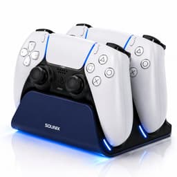 Sounix Oplaadstation geschikt voor PS5 / PS5 Slim / PS5 PRO / DualSense Controller - PS5 accessoires - Dual Oplader - Charging Dock - Blauw — thumbnail 1