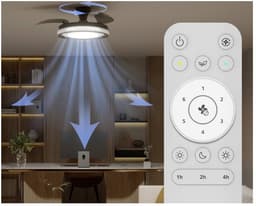 Philips Bliss Plafondventilator met ingebouwde LED-lamp - 3 Intrekbare bladen, diameter: 106cm - 4500 Lumen - Instelbaar wit licht van 2700K tot 6500K - Dimbaar tot 5% - Afstandsbediening - Zwart — thumbnail 3