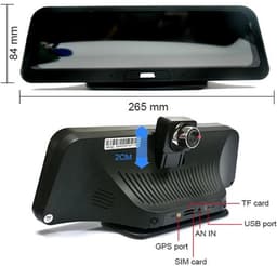 Dashcam voor Auto - 10” Android 8.1 Dashcam - IPS Touchscreen - ADAS Rijhulp - GPS Navigatie - WiFi - Dual Camera 1080P - Parkeermodus - G-Sensor - 4G 6m Camera aan de Achterkant - Zwart — thumbnail 5