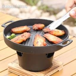 Linkforu - Japanse Mini Kachel – Grill – BBQ - Mini-Barbecue - Barbecuegrill – Houtskool – Draagbaar - Anti Aanbak - 21x13x13 cm — thumbnail 1