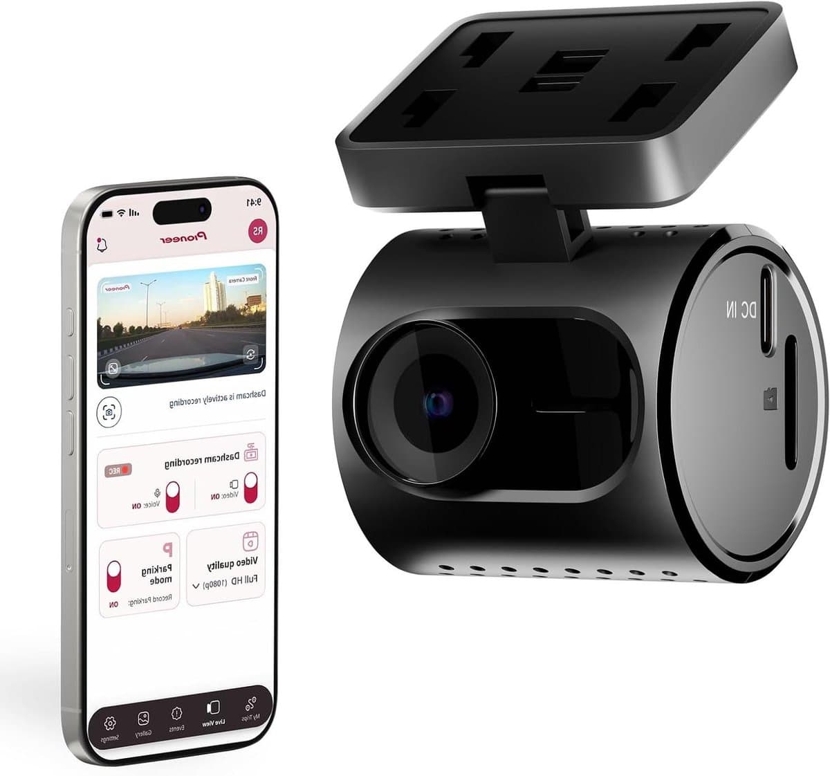 Compacte Dashcam - Autocamera Video - Veilig Rijden - 1.5K Resolutie WDR - 120 Graden Lens - Zwart — afbeelding 1