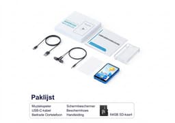 80 GB MP3-speler met wifi, bluetooth, 4 inch IPS touchscreen, muziekspeler voor kinderen, Android MP4-speler met Spotify, Audible, Amazon Music, Deezer, Play Store Streaming Music Apps (blauw) — thumbnail 3