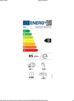Beko BDIN16430-1 b100 Volledig ingebouwd 14 couverts + 3 Jaar Gratis Extra Garantie — thumbnail 2