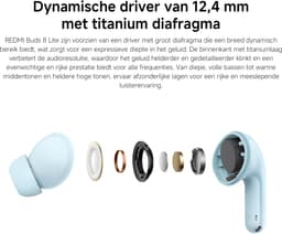 REDMI Buds 8 Lite - 42 dB ANC - 12,4 mm driver - 36 uur batterij - Blauw — thumbnail 3