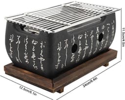 OmGoods - Dailygoody - Japanse Stijl Barbecue Grill - Mini Houtskool Kachel - Voor Gezellige - Hibachi voor Yakiniku - Perfect voor Camping — thumbnail 5