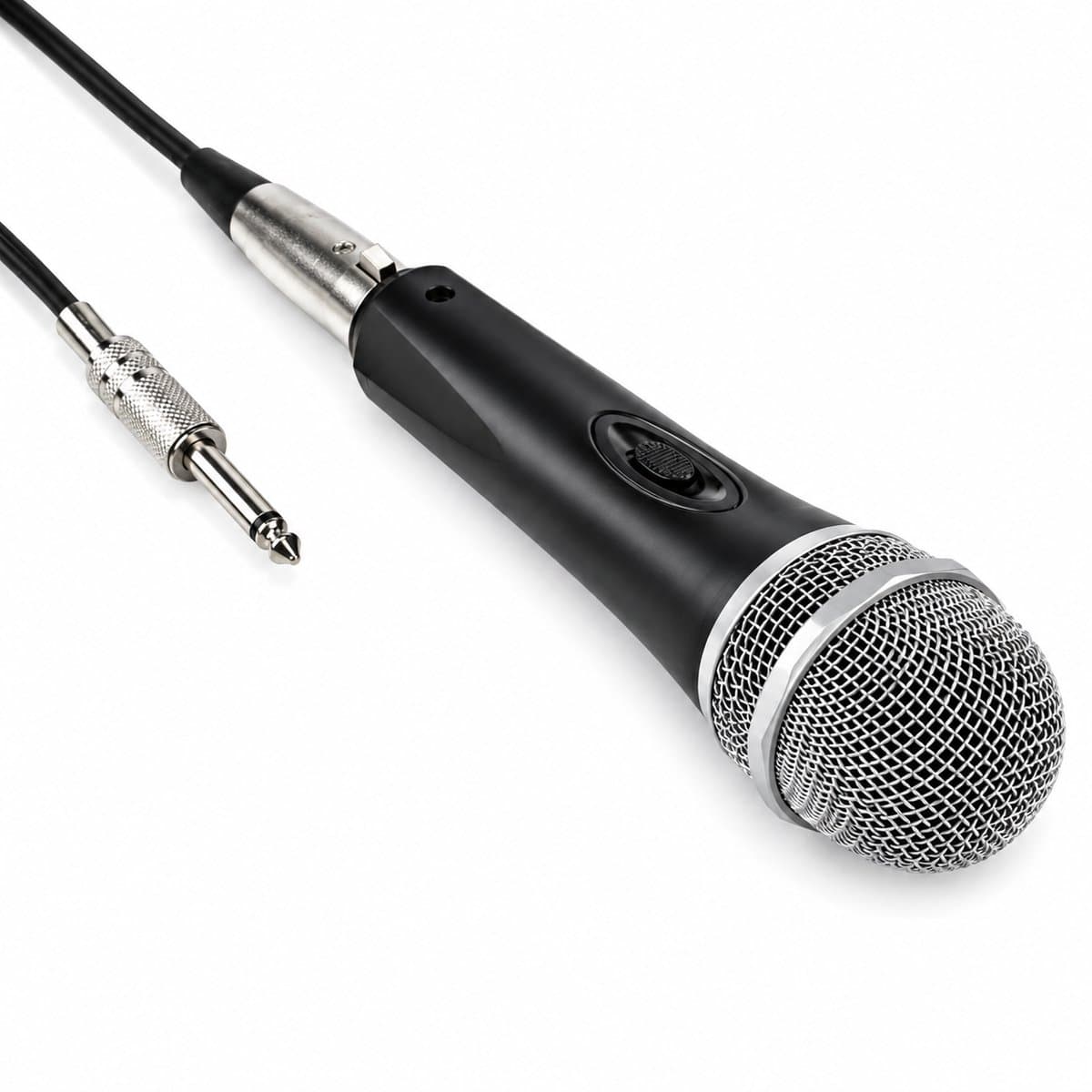 Microfoon - Dynamisch - 6.3mm jack - XLR - Koffer inbegrepen - Aan/uit-knop - 5 meter kabel - Allteq — afbeelding 1