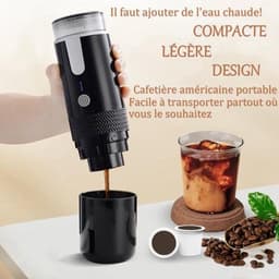 koffiemachines - koffiemachine - draagbare koffiemachine - Draagbare espressomachine - Draagbare elektrische espressomachine - Oplaadbare mini-handkoffiezetapparaat - Compatibel met koffiecapsules, gemalen koffie - voor kamperen, reizen, camper — thumbnail 2