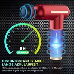Massagepistool - Draagbaar apparaat - Spierherstel - 6 snelheden 4 koppen - 12mm diepte - Rood — thumbnail 3