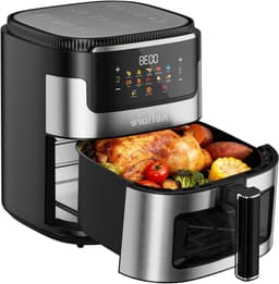 Heteluchtfriteuse Oven - Airfryer Groot - Gezond Frituren - 10 Liter Inhoud - 2100 Watt - Zwart — thumbnail 1