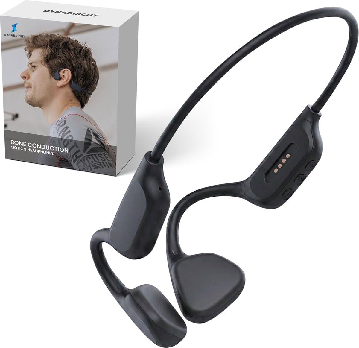 Dynabright Bone Conduction Headphone - Incl. 32GB Opslag – IPX8 Waterdicht – Bluetooth 5.4 – Veilig Fietsen & Hardlopen - Open Ear Sportkoptelefoon - Bellen en Gebeld worden — afbeelding 1