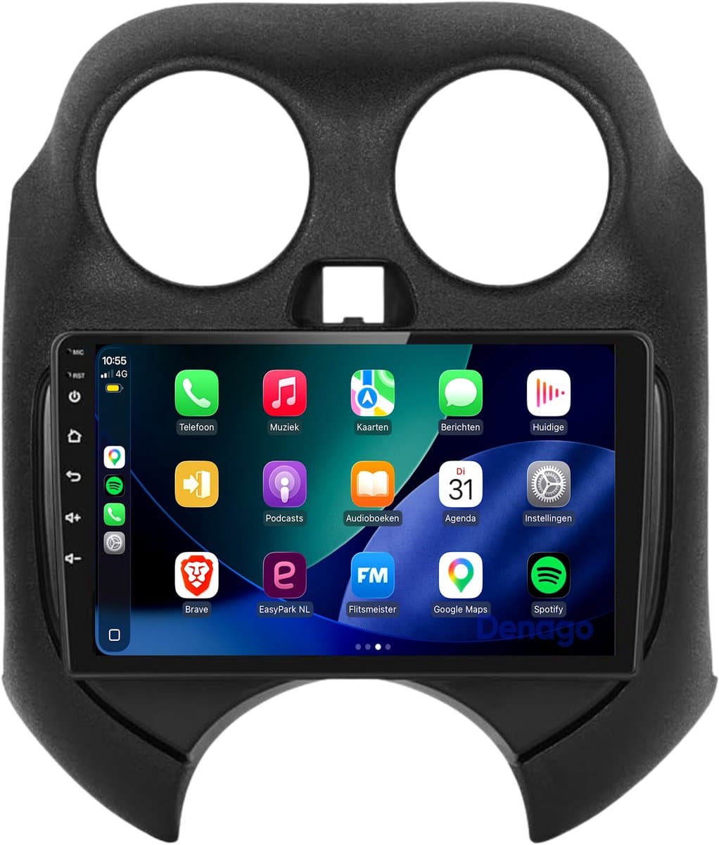 CarPlay autoradio geschikt voor Nissan Micra | 2011 t/m 2016 | Android 13 | Draadloos Apple CarPlay & Android Auto | 2GB + 32GB | Denago DNG-A403 | 2025 model | 2011 2012 2013 2014 2015 2016 | Bluetooth & Wifi — afbeelding 1