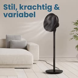 Auronic Statiefventilator - Staande Ventilator - Hoogte Verstelbaar - Roterend - Fluisterstil - 3 Snelheden - Stille Ventilator - Zwart — thumbnail 2