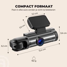 ADEL Dashcam voor Auto met Nachtzicht en Parkeercamera (Parkeerhulp) - 3 Camera’s (Voor, Binnen & Achter) - 1080P Full HD & WiFi - Incl. 32GB SD Kaart — thumbnail 4