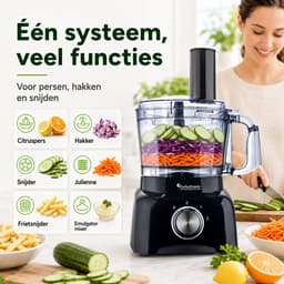 TurboTronic FP800 Foodprocessor - Keukenmachine - 1.2 Liter - 800W - Zwart — thumbnail 4
