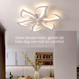 RUX® Plafonniere Met Ventilator - Plafondventilator - Plafondventilator Met Verlichting - Wit - 79cm x 79cm x 13cm; 6 kg — thumbnail 5