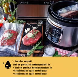 RUX® Multicooker - Multicookers - Zilver/Zwart - ‎34cm x 34cm x 31cm — thumbnail 2
