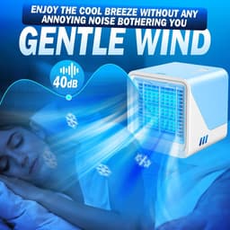 KZQ Draagbare 3-in-1 luchtkoeler – blauw, 500 ml, 3 snelheden, 8W, USB, voor slaapkamer, kantoor of studentenkamer — thumbnail 3